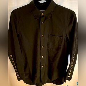 COMME des GARCONS Homme Plus 3/4 Length Sleeves 9 Buttons Black Shirt XS